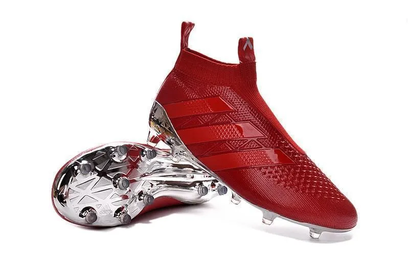 Adidas ACE 16  Purecontrol FG/AG Soccer Cleats Red Silver