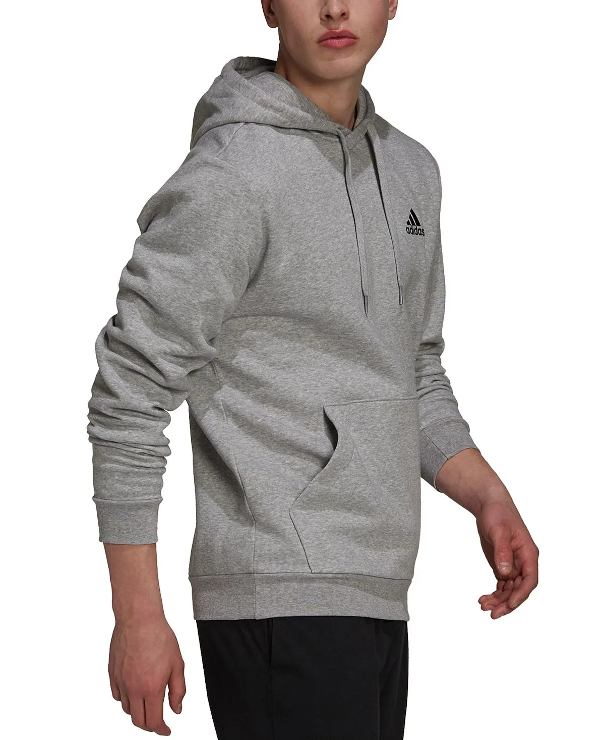 Adidas Feel Cozy Essentials Fleece Men's Hoodie, Gray