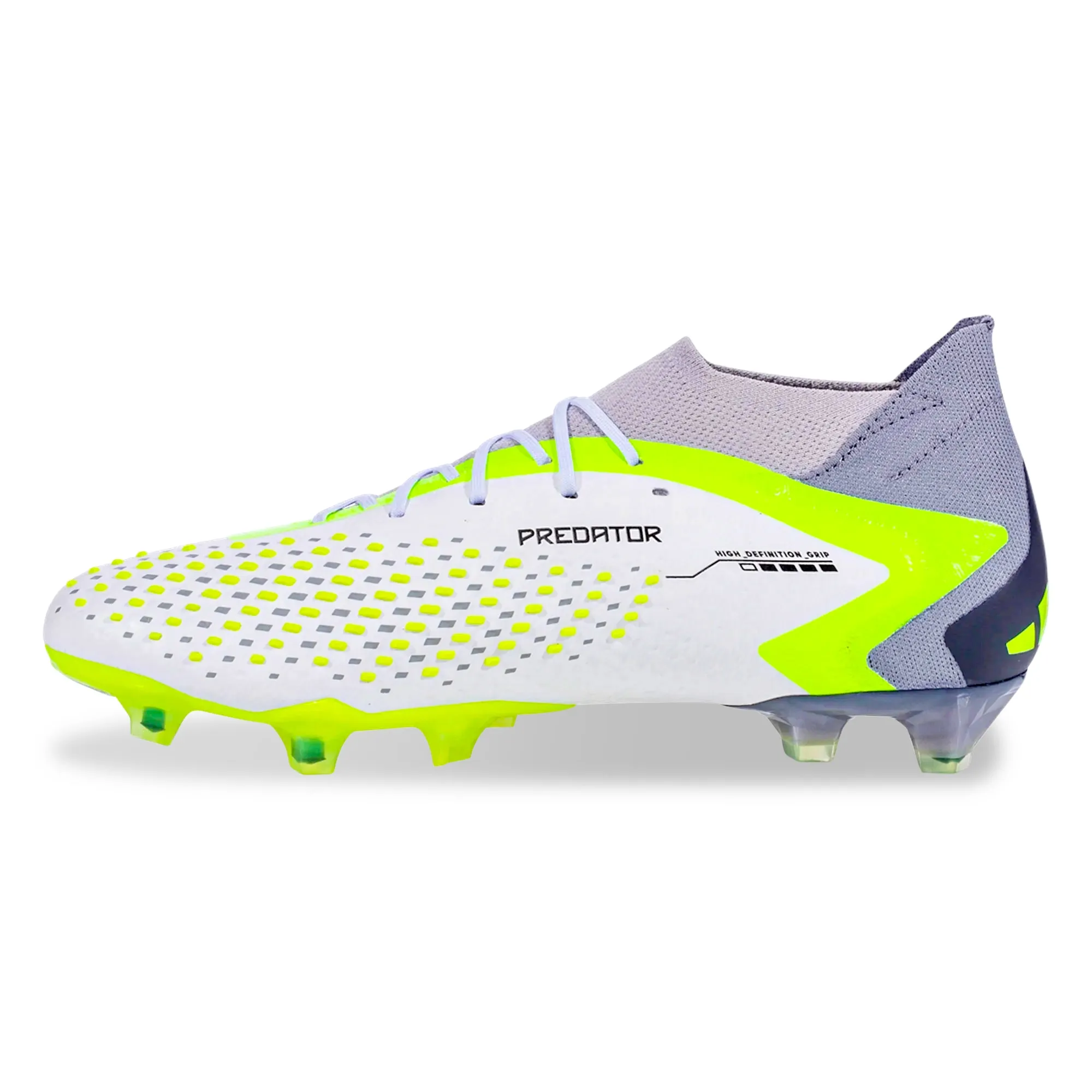 adidas Predator Accuracy.1 Firm Ground Soccer Cleats (White/Core Black/Lucid Lemon)