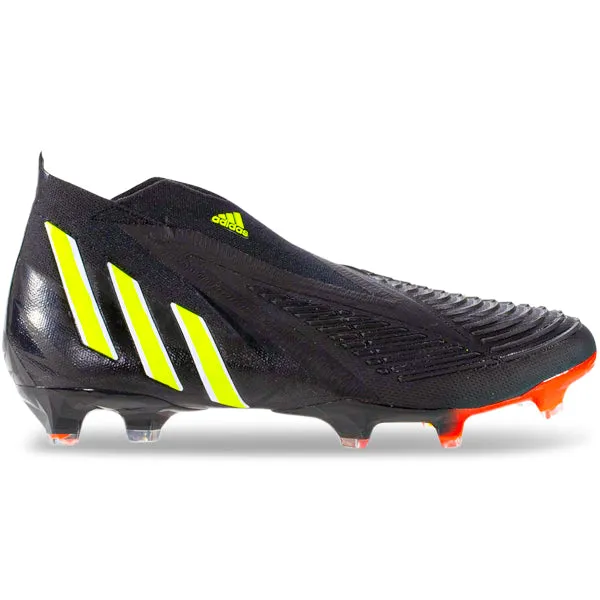 adidas Predator Edge  Firm Ground Soccer Cleats (Core Black/Team Solar Yellow)