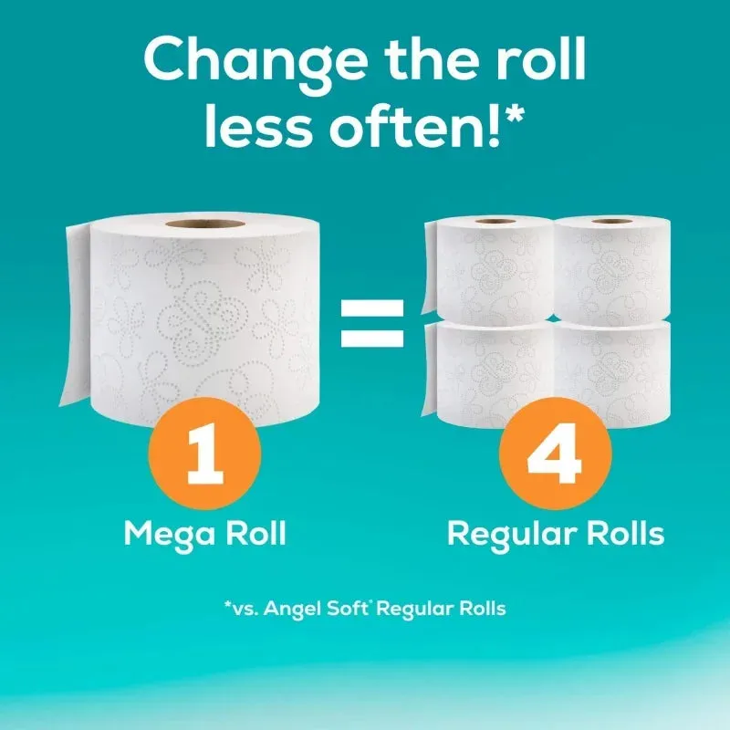 Angel Soft Toilet Paper, 48 Mega Rolls (4 Packs of 12 Rolls)