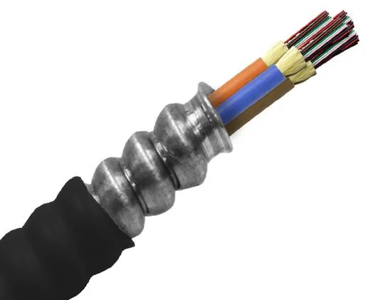 Armored Distribution, Plenum Fiber Optic Cable, Multimode, OM4, Corning Fiber, Indoor/Outdoor, OFCP (Per Foot)