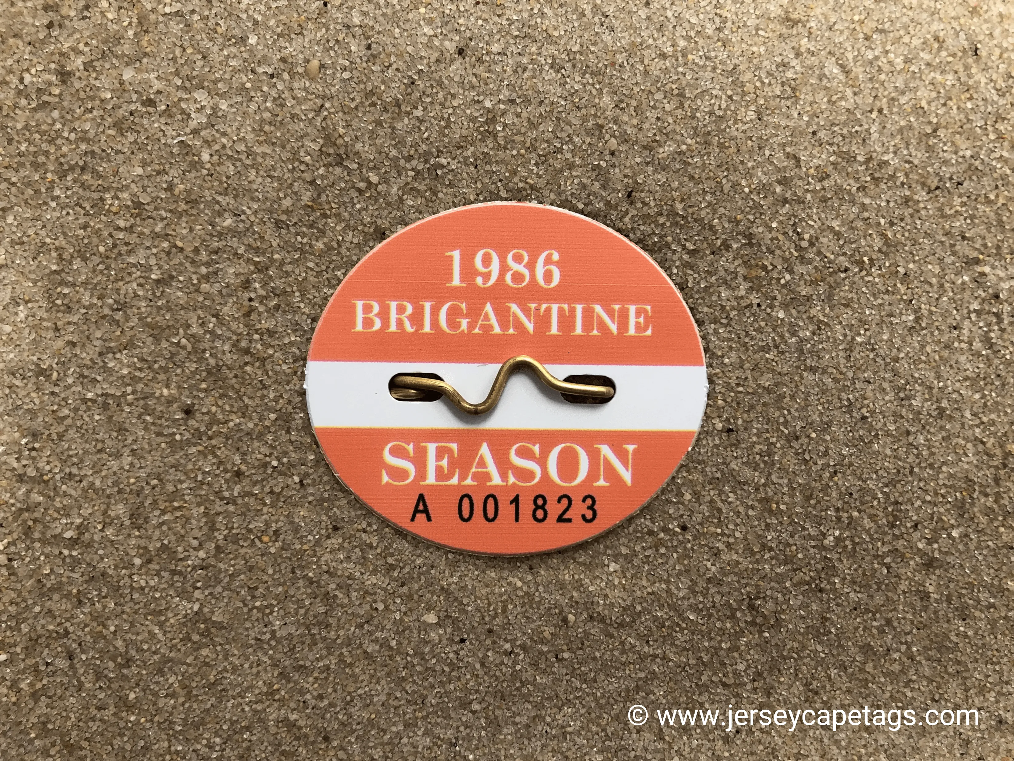 Brigantine 1986 Seasonal Beach Tag