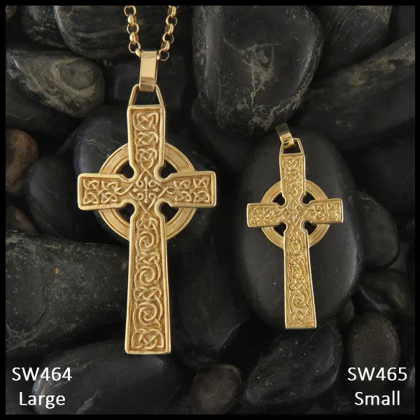 Celtic Adomnan Cross Pendant in 14K Gold