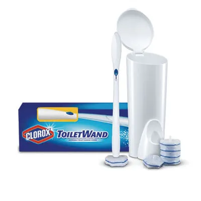 Clorox® Toilet Wand Kit with Caddy & 6 Refill Heads - Case of 6 Kits