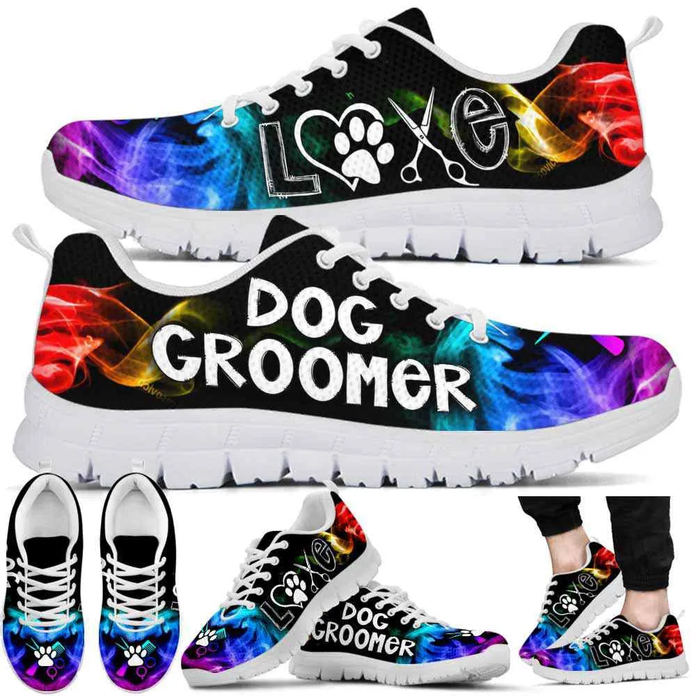 Dog Groomer Sneaker, Dog Groomer Smoke Heart Sneakers Shoes, Best Running Shoes, Unique Gifts For Dog Lovers