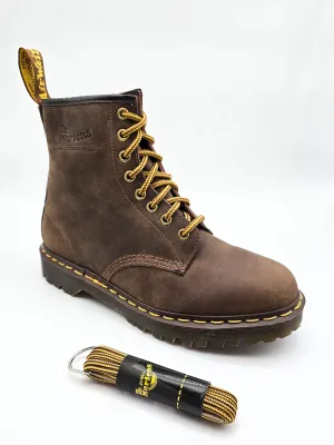 DR. MARTENS ROUND SHOE LACES BROWN   YELLOW 140cm