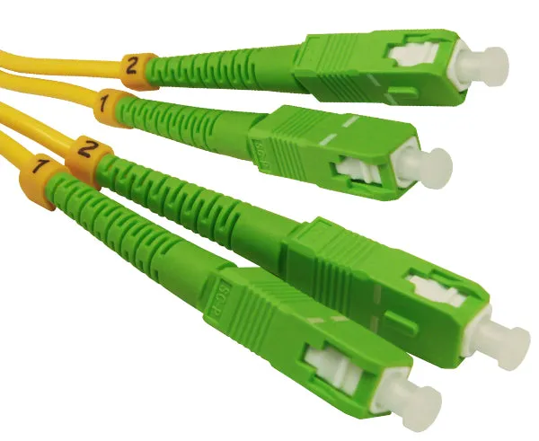 Fiber Optic Patch Cable, SC/APC to SC/APC, Single Mode 9/125, Duplex