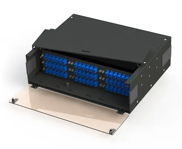 Fiber Patch and Splice Panel, Slide-Out, 3U, 9 Adapter Panel Capacity