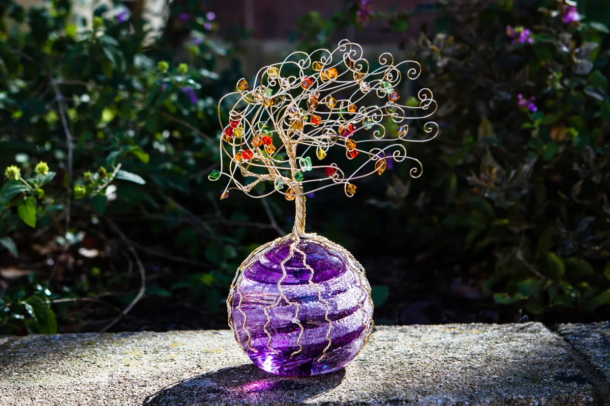 Golden Crystal Tree of Life with Sparkle Orb