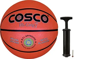 Hi Grip Rubber Basketball With Hand Pump (Multicolour | 7)