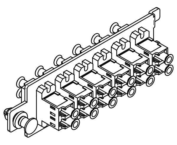 High Density Fiber Adapter Panel, Multimode, 6 LC Duplex Couplers