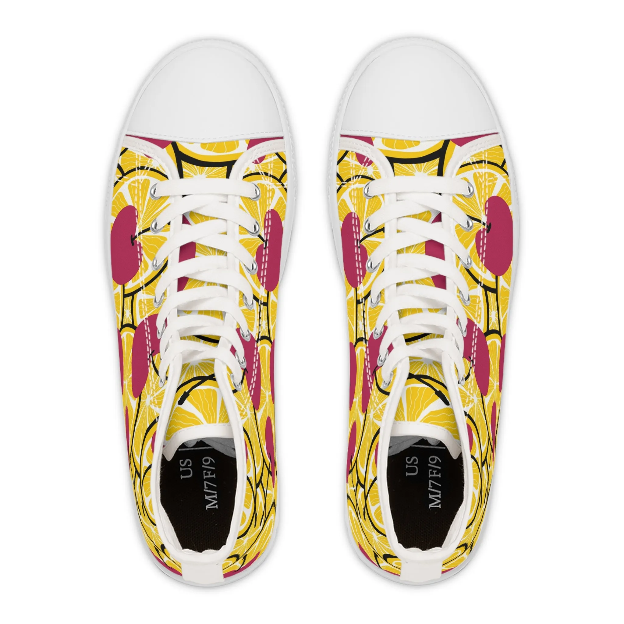 Lemon and Cherry Women's High Top Sneakers