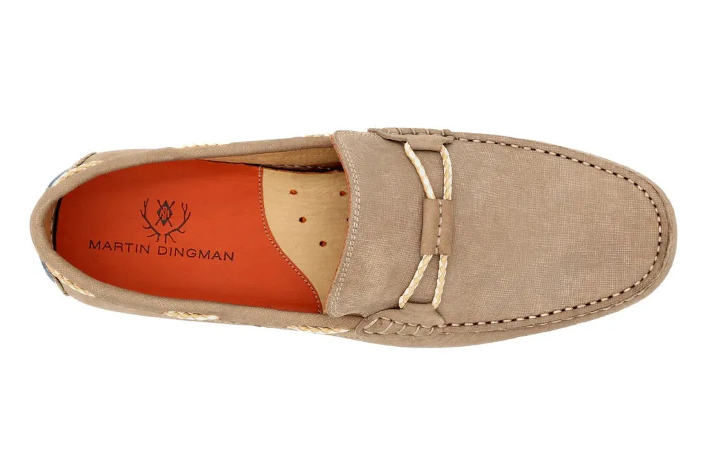 Martin Dingman Bermuda Water Repellent Nubuck Braided Bit Loafers - OYSTER