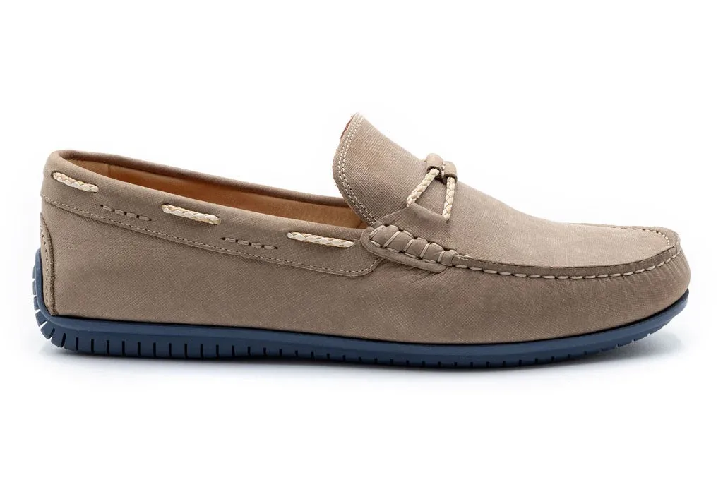 Martin Dingman Bermuda Water Repellent Nubuck Braided Bit Loafers - OYSTER