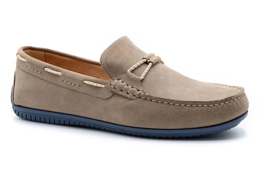 Martin Dingman Bermuda Water Repellent Nubuck Braided Bit Loafers - OYSTER