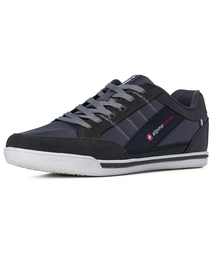 Men's Retro Fashion Tennis Sneakers Casual Sports Shoes Alpine Swiss grey