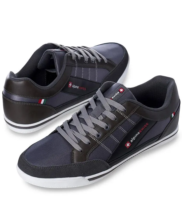 Men's Retro Fashion Tennis Sneakers Casual Sports Shoes Alpine Swiss grey