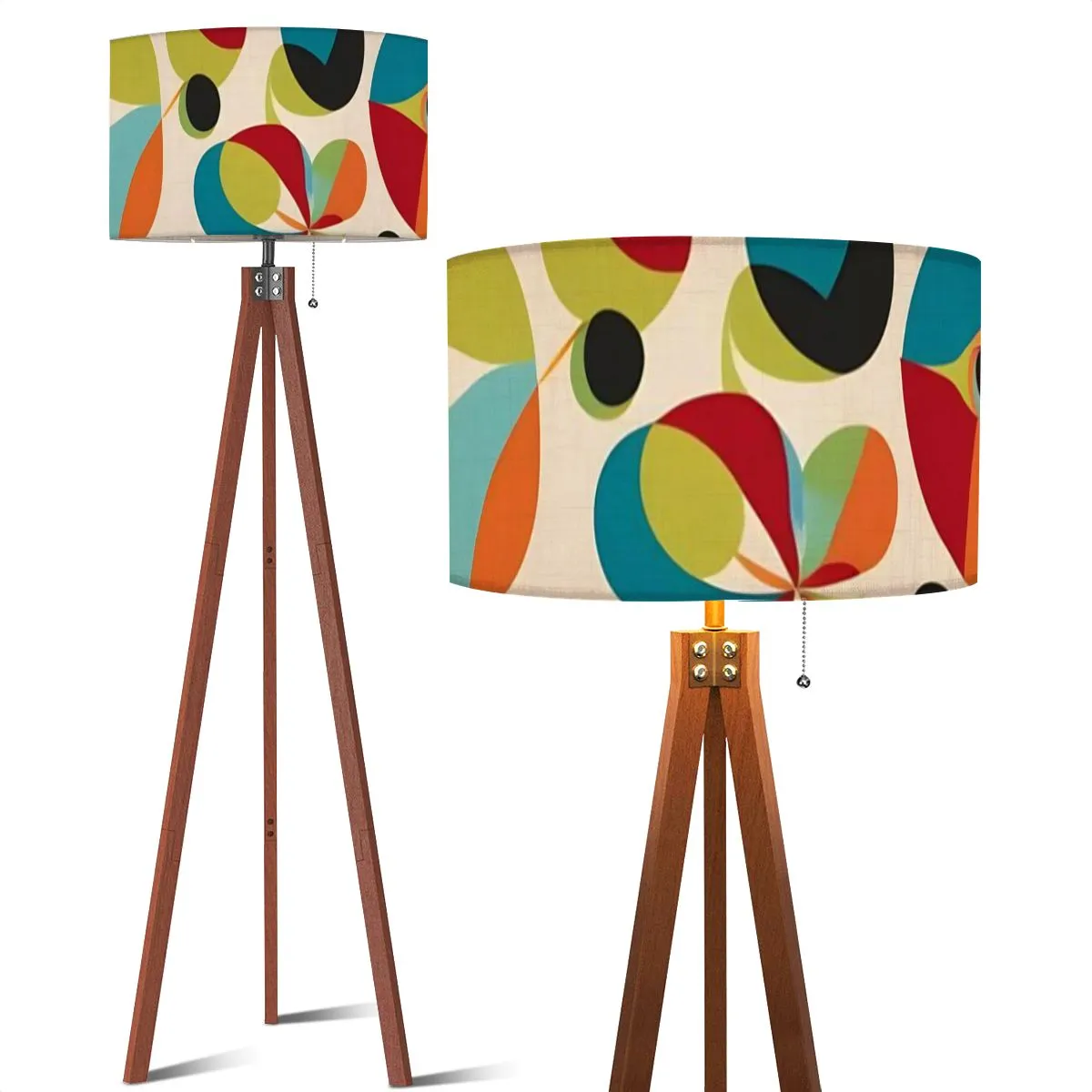 Mid Mod Retro Groovy Color Pop MCM Tripod Floor Lamp