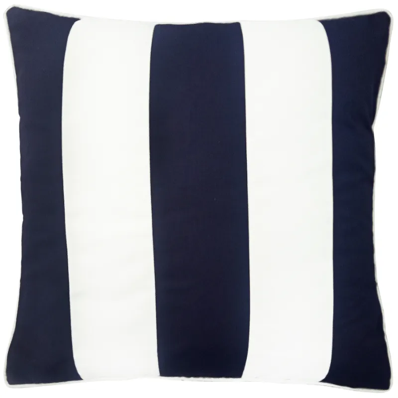 Mirage Haven Eden Outdoor Stripe Dark Blue and White 50x50cm Cushion Cover