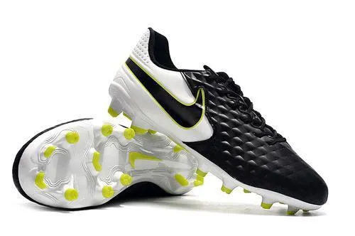 Nike Tiempo Legend VIII FG Soccers Cleats Shoes Black White