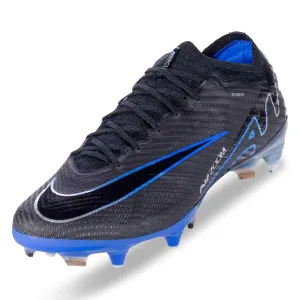 Nike Zoom Vapor 15 Elite Firm Ground Soccer Cleats (Black/Chrome-Hyper Royal)