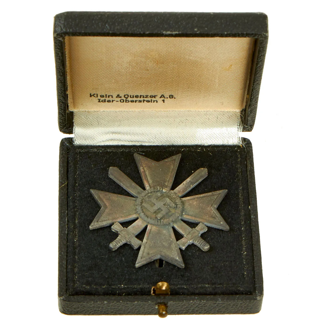 Original German WWII War Merit Cross KvK 1st Class in Silver with Matched Case by Klein & Quenzer