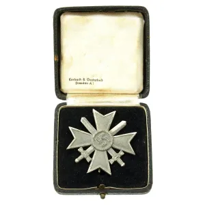 Original German WWII War Merit Cross KvK 1st Class with Swords by Otto Schickle with Non-matched Case