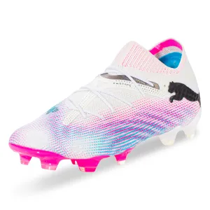 PUMA Future 7 Ultimate FG/AG Soccer Cleats (White/Black/Poison Pink)