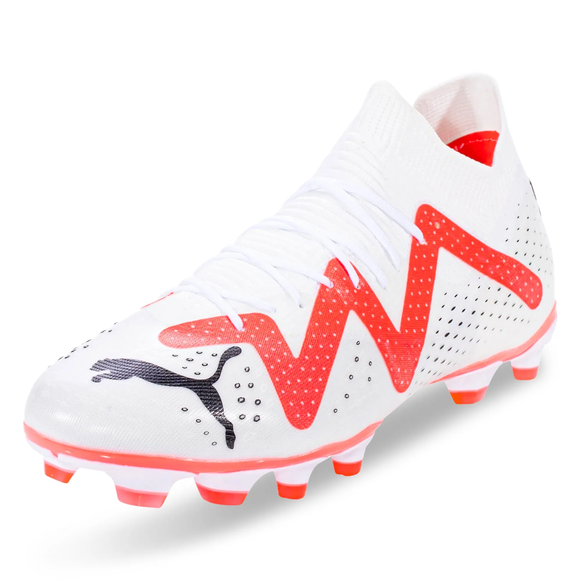 Puma Future Match FG/MG Soccer Cleats (Puma White/Fire Orchid)