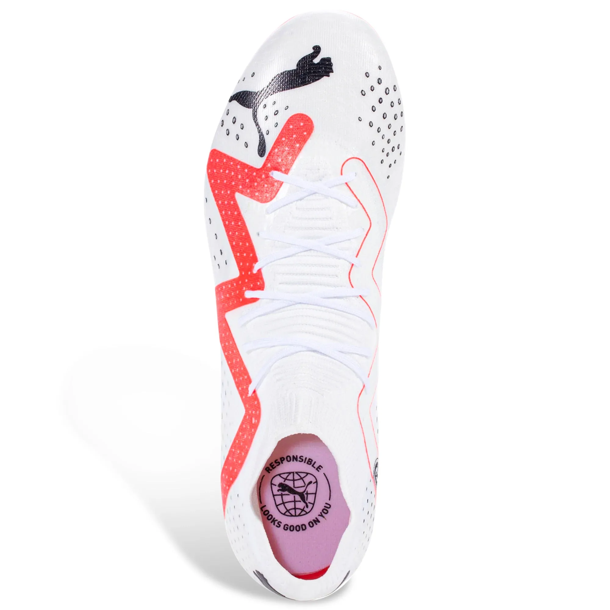 Puma Future Match FG/MG Soccer Cleats (Puma White/Fire Orchid)