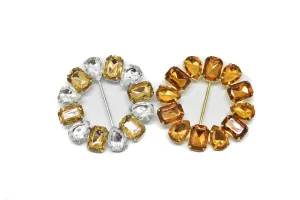 Round Gemstone Ribbon Slider 2.75" - 1 Piece