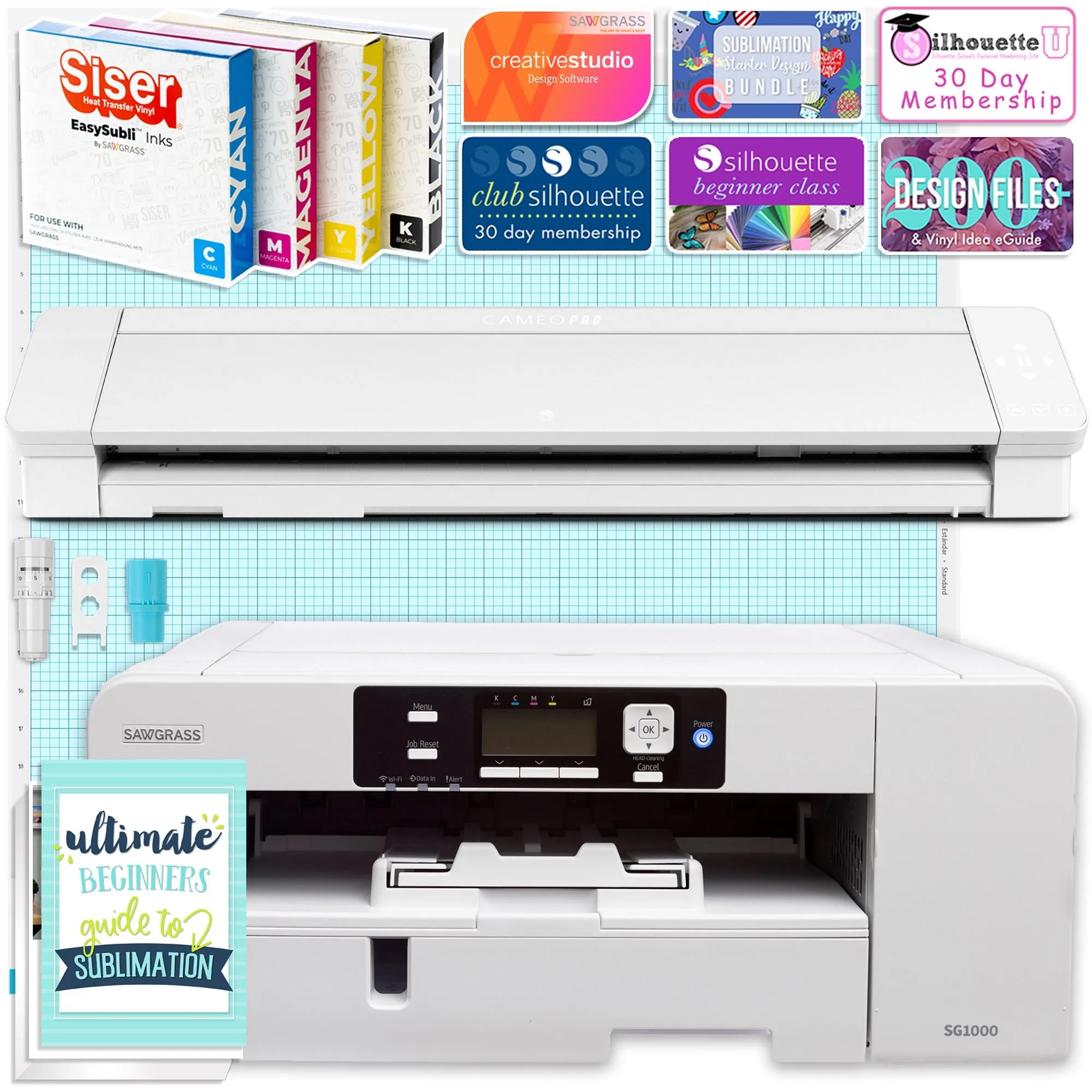 Sawgrass Virtuoso SG1000 Sublimation Printer & Cameo 4 PRO 24" Bundle