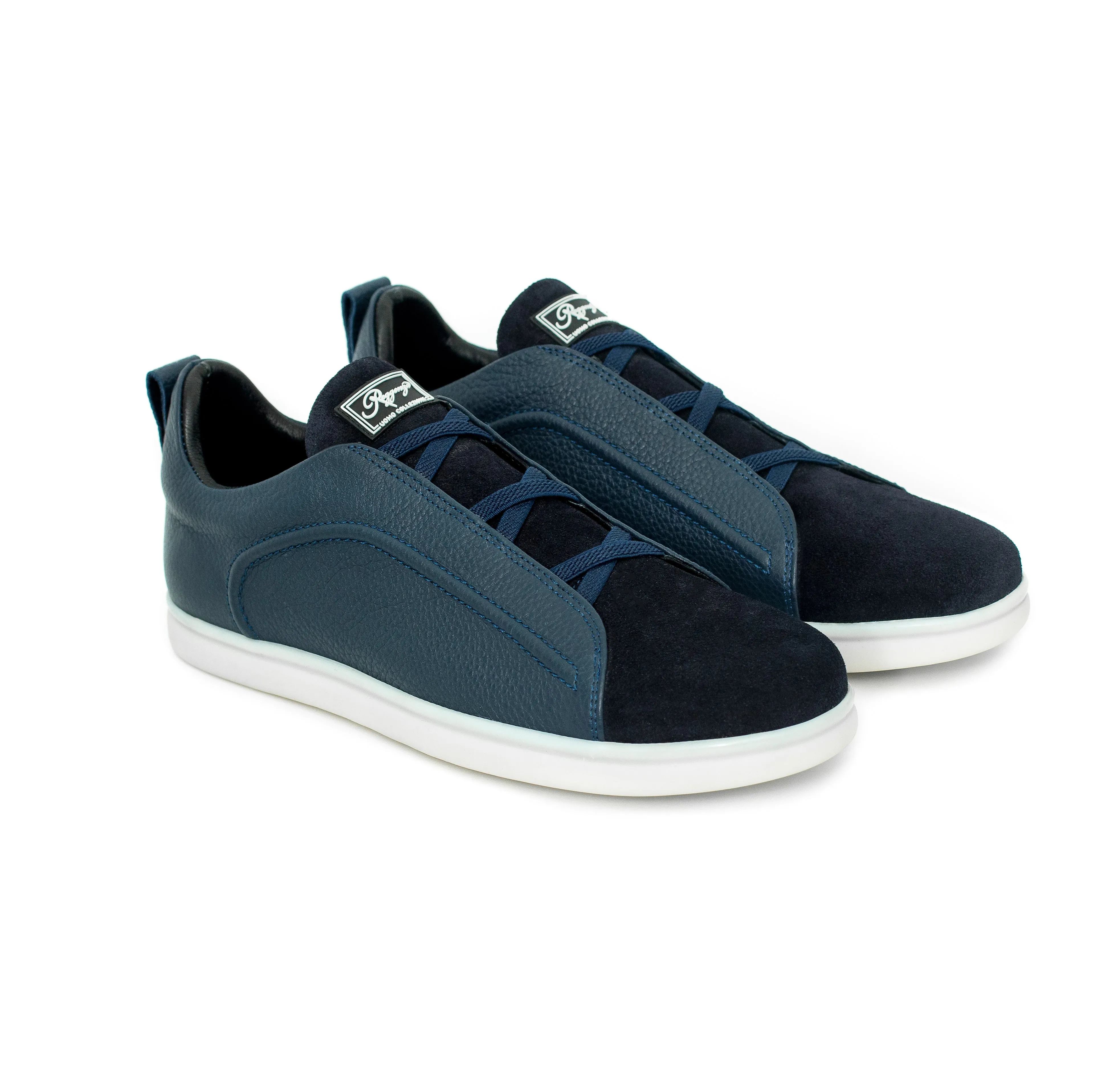 Suede & Napa Leather Leather Plimsoll Sneakers