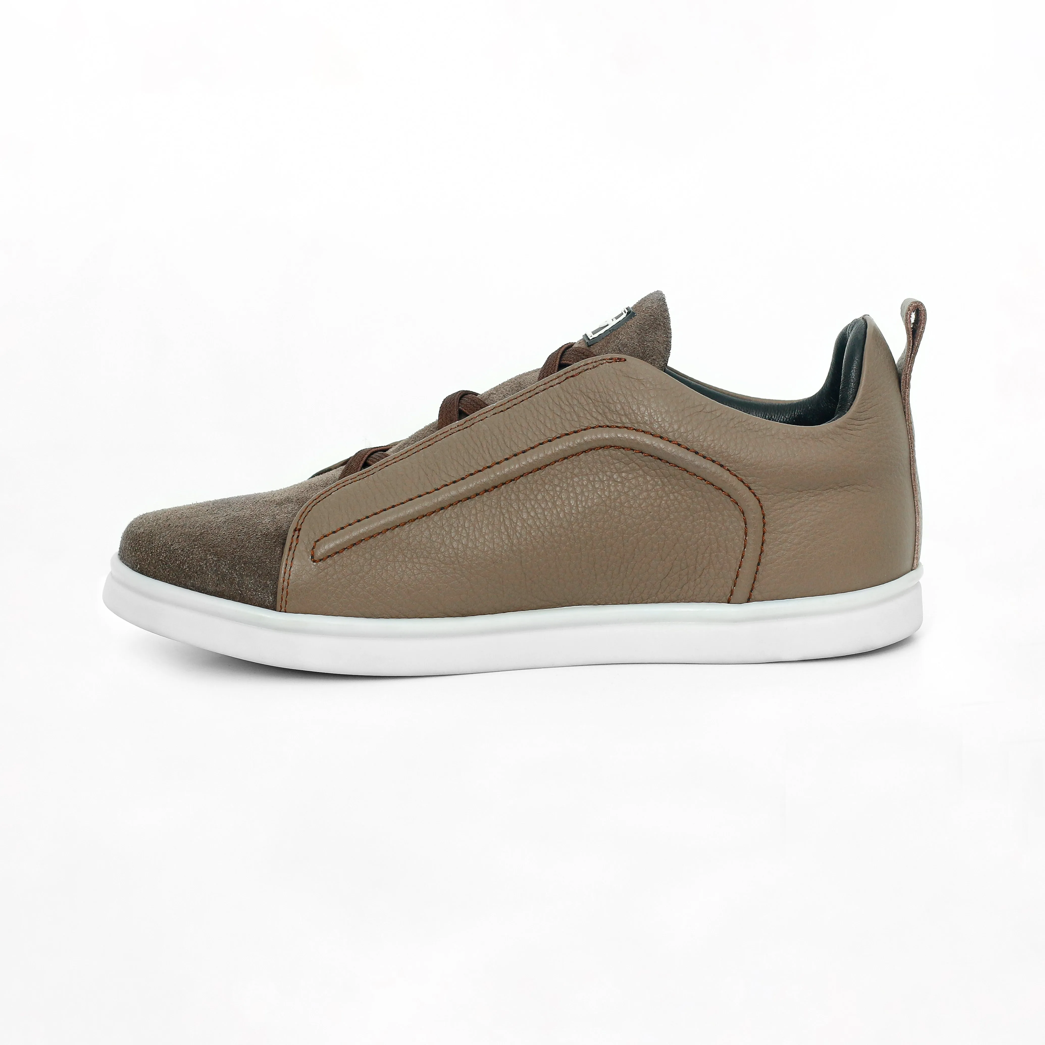 Suede & Napa Leather Leather Plimsoll Sneakers